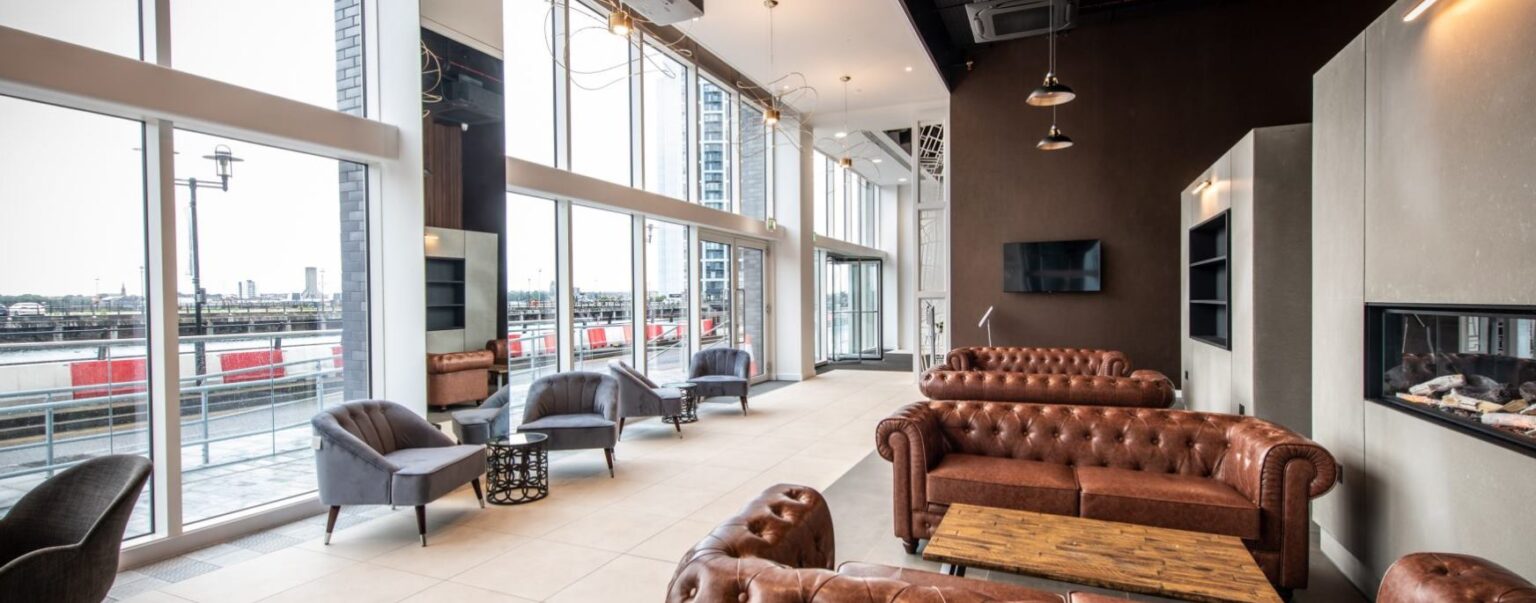 Plaza 1821 Residents Lounge, Princes Dock, Liverpool Markhams Limited